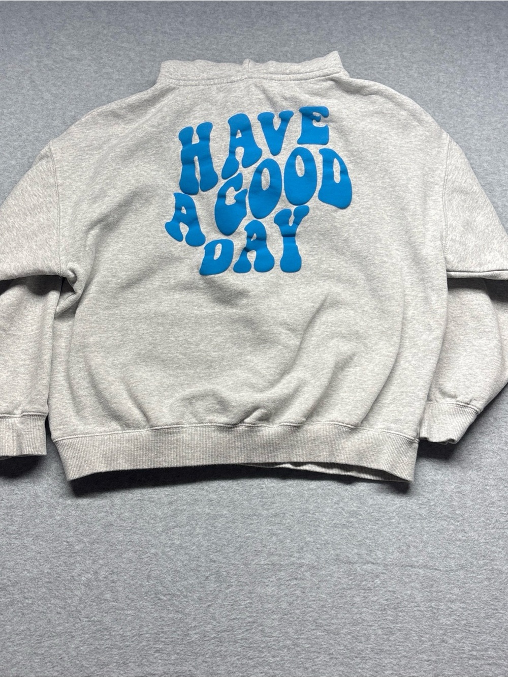 Women's Gray Hoodie‎ Sweatshirt with Blue Chest Logo - Picture 10 of 11